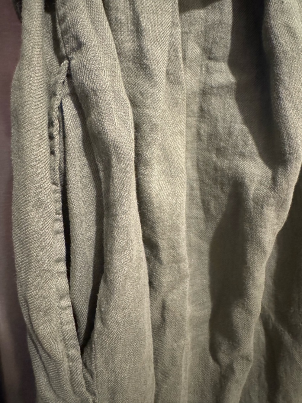 cloth & stone Olive Utility Shirt Dress with Tie Waist Sz S - Picture 4 of 5